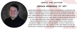Headshot of Axes Physical Therapist Jordan Verbanaz, PT, DPT, located at the Wentzville, MO clinic, who specializes in orthopedic rehabilitation and performance-based therapy, part of the Axes Physical Therapy team serving Greater St. Louis.