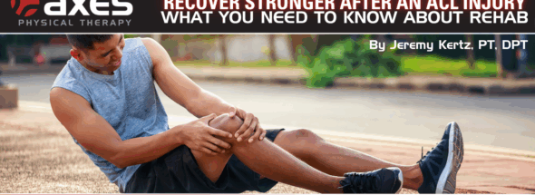 Athlete holding his knee in pain after an ACL injury, representing the need for physical therapy and rehabilitation