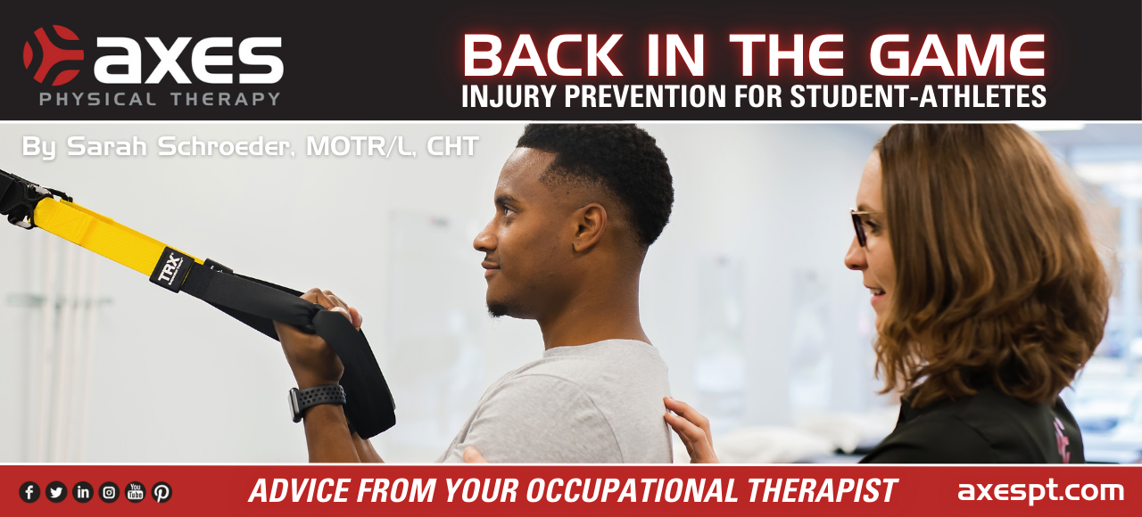 Student-athletes sitting with backpacks and notebooks during school sports season