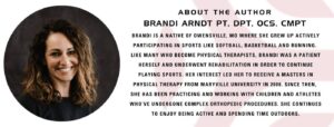 Brandi Arndt PT, DPT, OCS, CMPT, physical therapy specialist at Axes Physical Therapy offering winter joint pain treatment in Greater St. Louis
